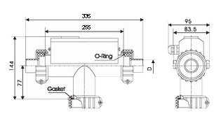 LX H30-R3 3.0KW 1.5 inch Spa heater (T-Vorm)