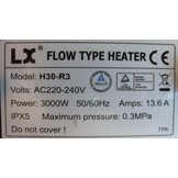 LX H30-R3 3.0KW 1.5 inch Spa heater (T-Vorm)