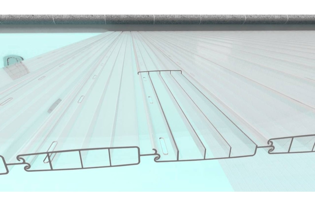 Aquadeck Zwembad Lamellen Polycarbonaat Metallic Solar