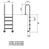 Standaard Zwembadtrap 4-treden AISI-304