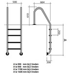 Wijd Model Zwembadtrap 2-treden AISI-304