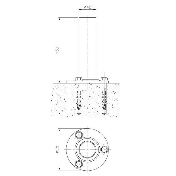 Flensset voor Zwembadtrap met Buisdiameter 43mm