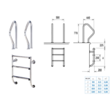 Zwembadtrap 2-delig AISI-316 4 Treden