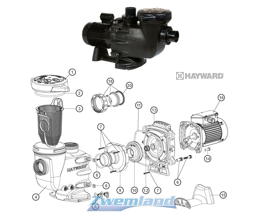 Hayward Max Flo II Pomphuis Afdekplaat SPX2300E