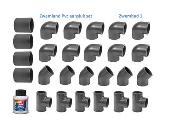 Zwembad Pvc Druk Hulpstukken 16 Bar 50 mm Set 1