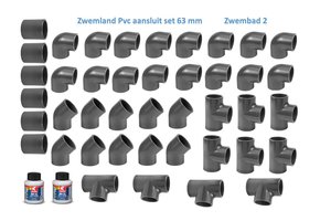 Zwembad Pvc Druk Hulpstukken 16 Bar 63 mm Set 2