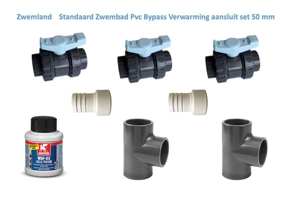 Zwembad Standaard Bypass Verwarming Aansluitset Pvc 16 Bar 50 mm
