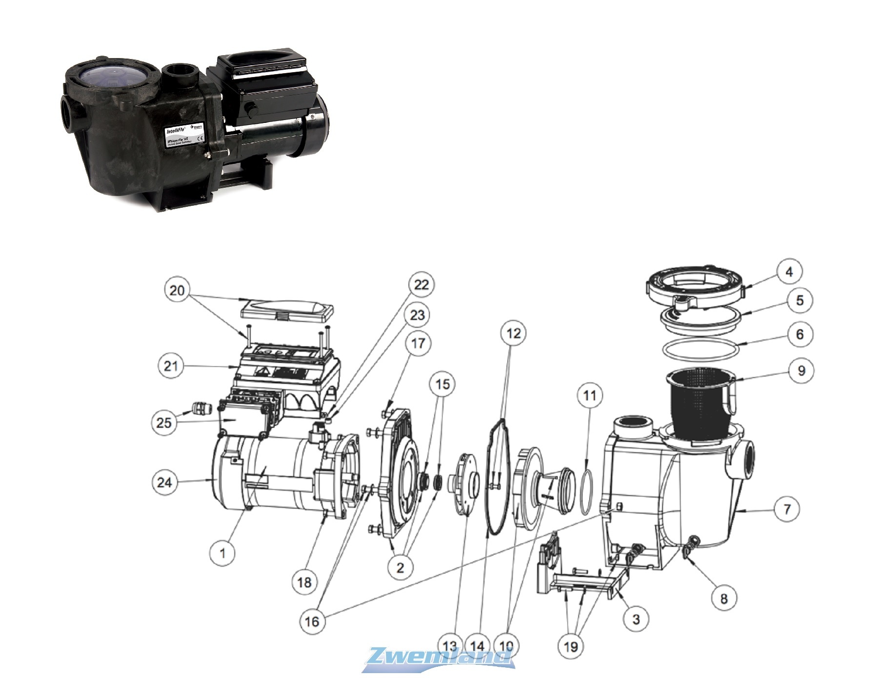 Pentair Whisperflo/ Intelliflo zwembadpomp Filtermand