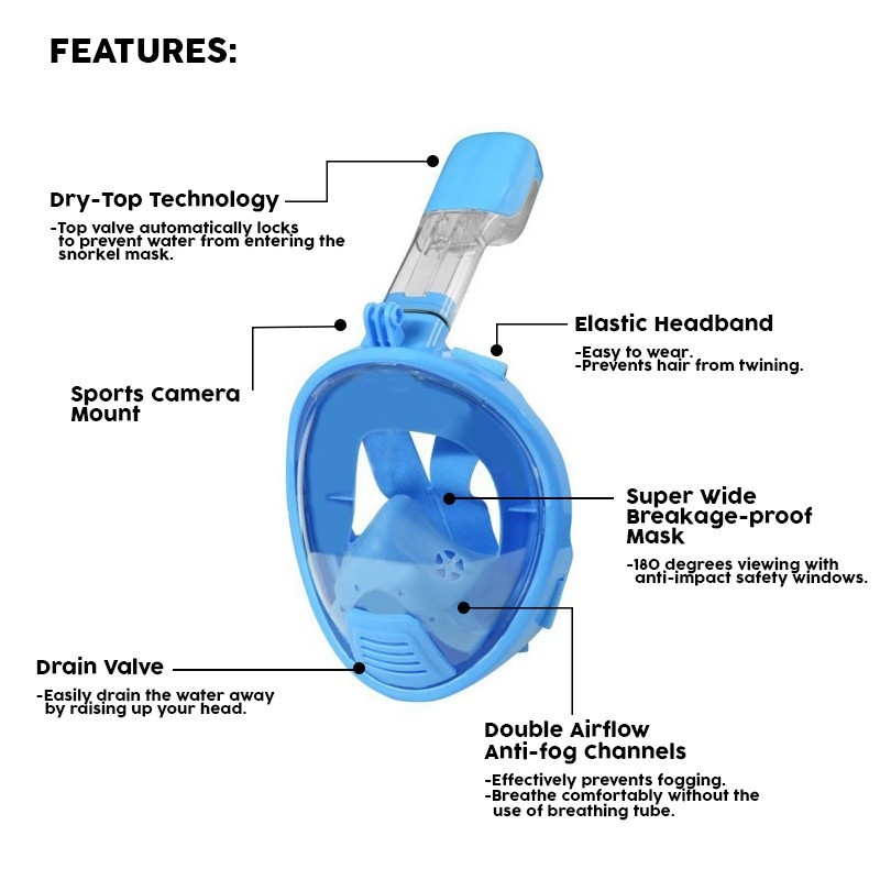 Snorkelmasker Atlantis 2.0 Full Face Mask kinderen