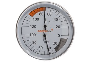 Sentiotec sauna thermometer en hygrometer diameter 10 cm