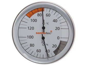 Sentiotec sauna thermometer en hygrometer diameter 10 cm