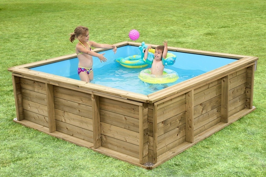 Houten kinderzwembad Pistoche 2 x 2 x 0.64 meter