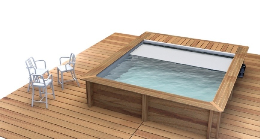 Houten Urban Stadszwembad 4.20 x 3.50 x 1.33 met automatisch rolluik