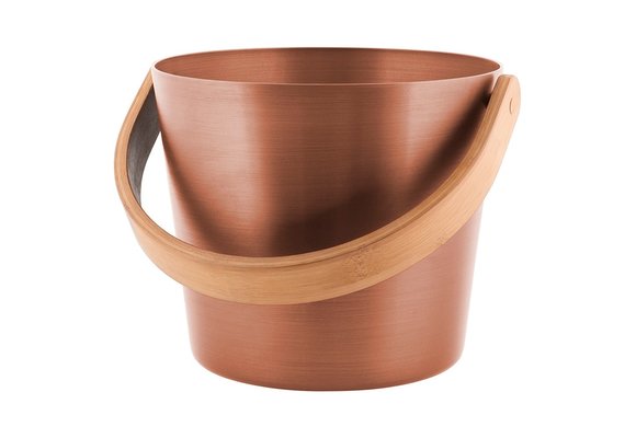 Rento Sauna Emmer Aluminium met Bamboe Handvat koperbruin