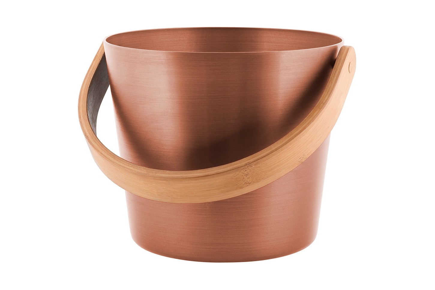 Rento Sauna Emmer Aluminium met Bamboe Handvat koperbruin
