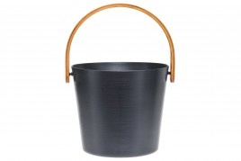 Rento Sauna Emmer Aluminium met Bamboe Handvat grijsblauw