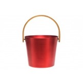 Rento Sauna Emmer Aluminium met Bamboe Handvat rood