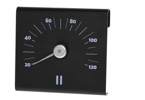 Rento Sauna Thermometer Aluminium vierkant bruin/zwart