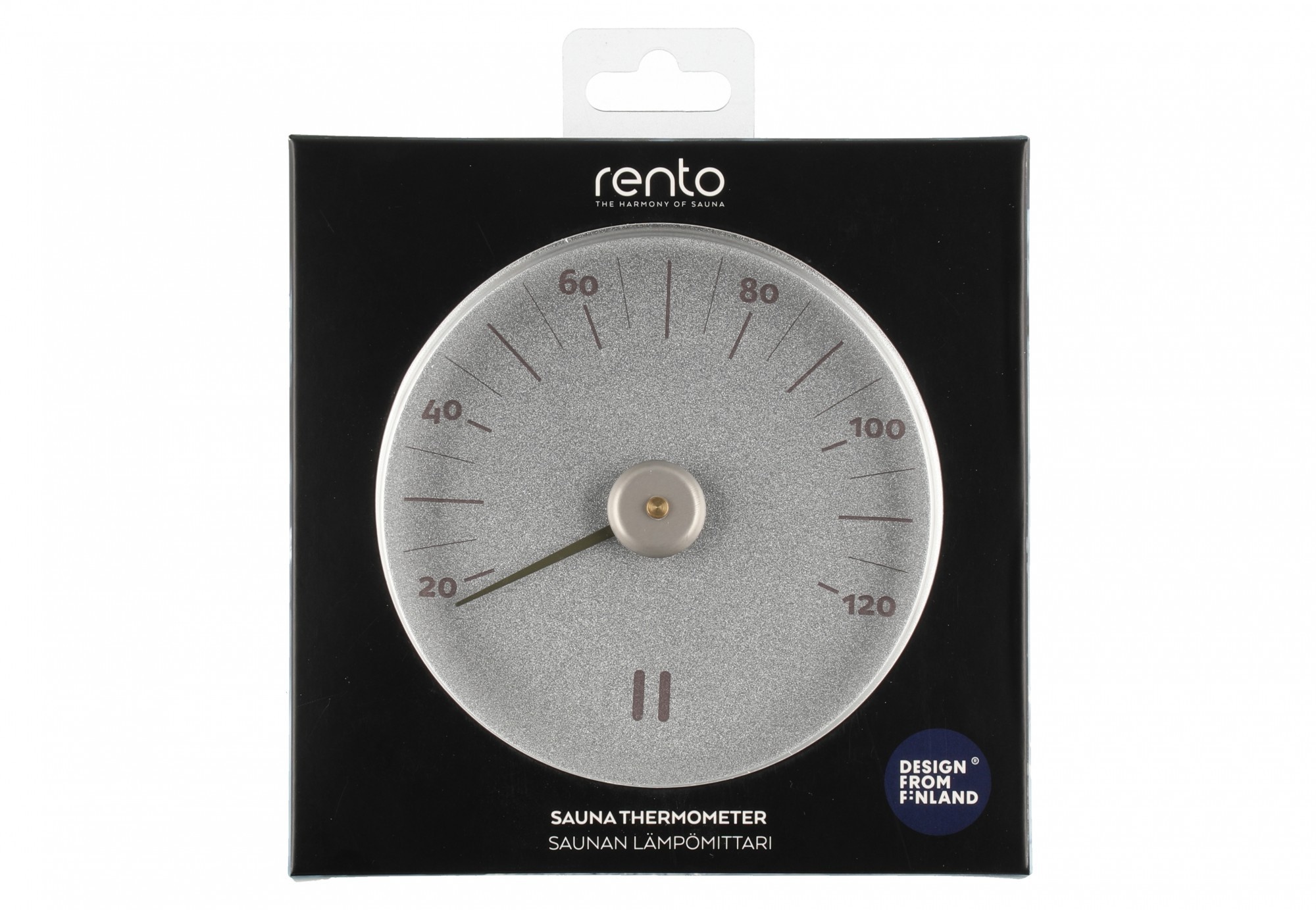 Rento Sauna Thermometer Aluminium rond zilvergrijs