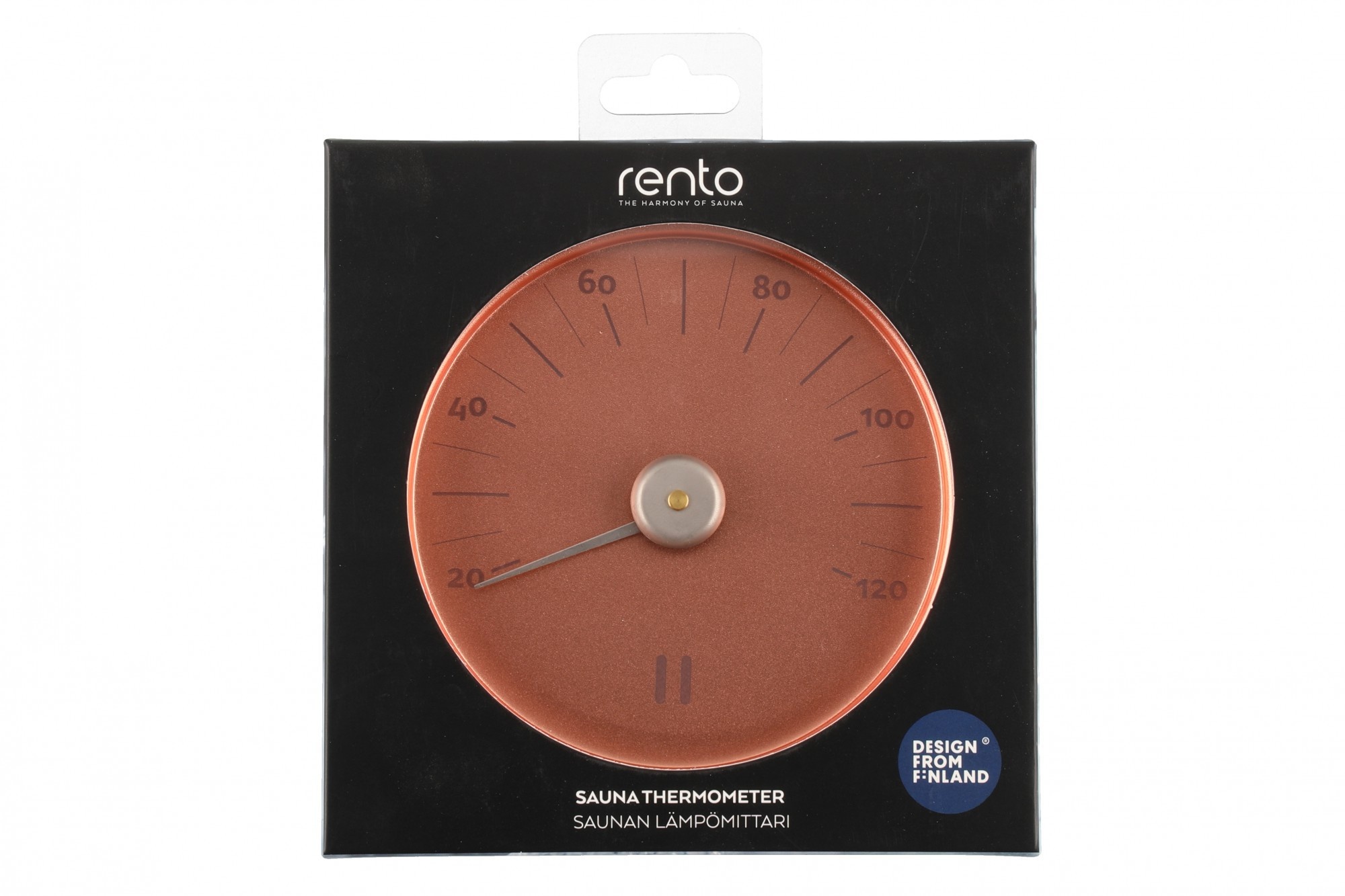 Rento Sauna Thermometer Aluminium rond koperbruin