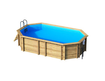 Weva Octo+ 640 /  6.44 x 4.04 x 1.46  Houten Zwembad