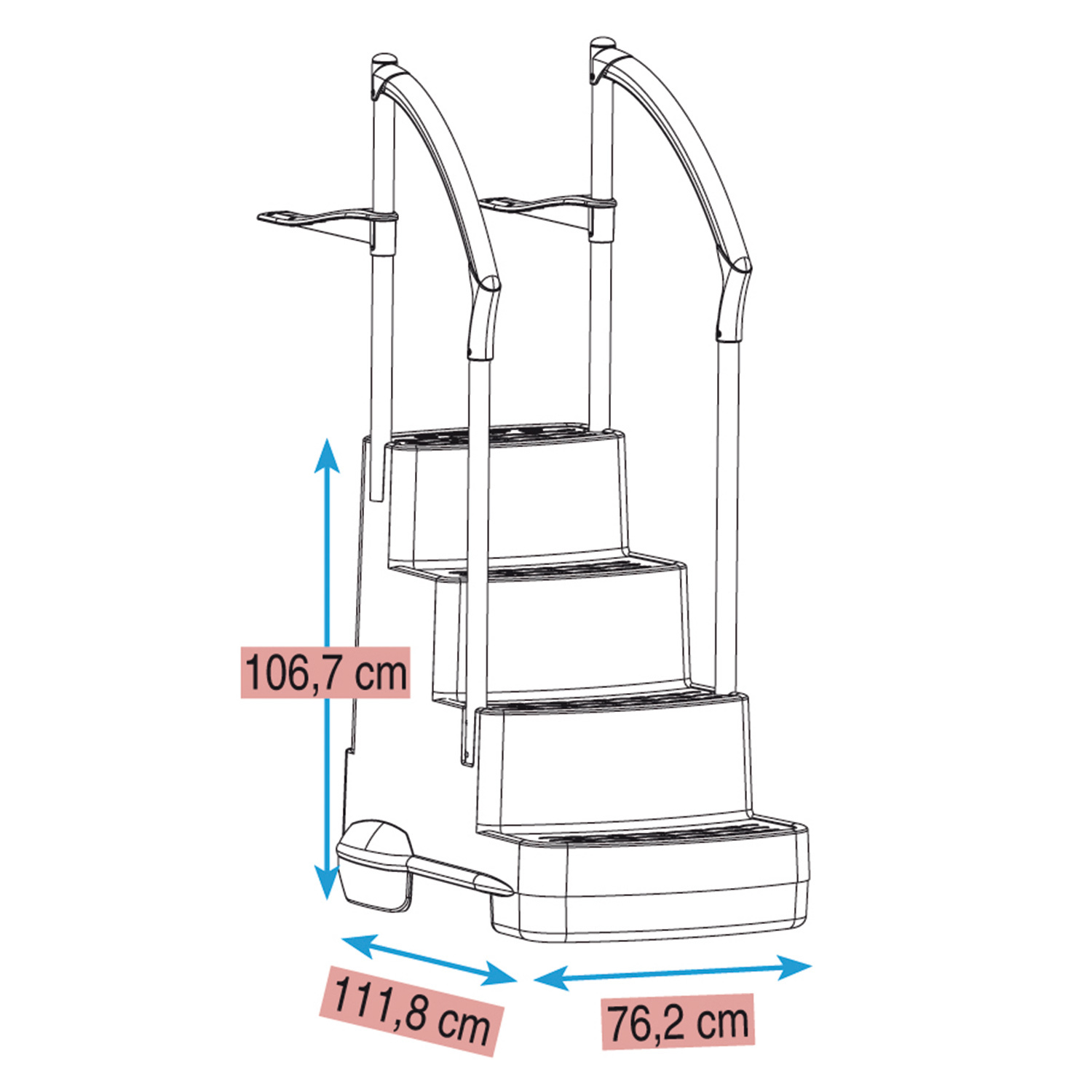 BWT zwembadtrap Fiesta met veiligheidstrede