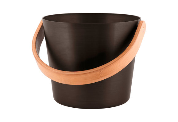 Rento Sauna Emmer Aluminium met Bamboe Handvat Bruin/Zwart