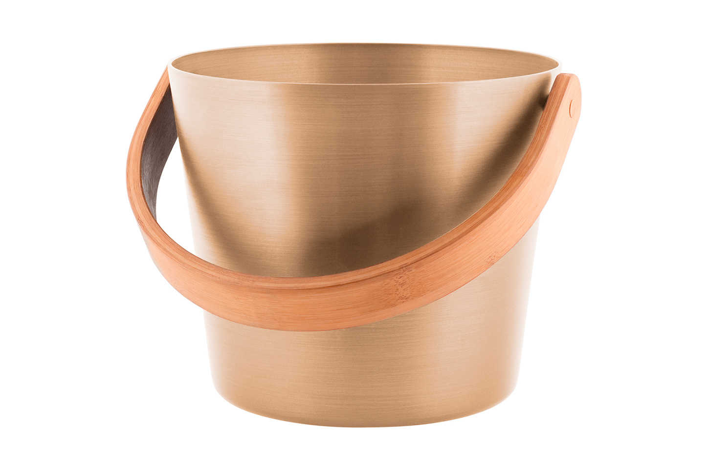 Rento Aluminium emmer champagne met Bamboe Handvat