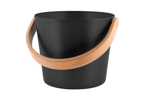 Rento Sauna Emmer Aluminium met Bamboe Handvat Zwart