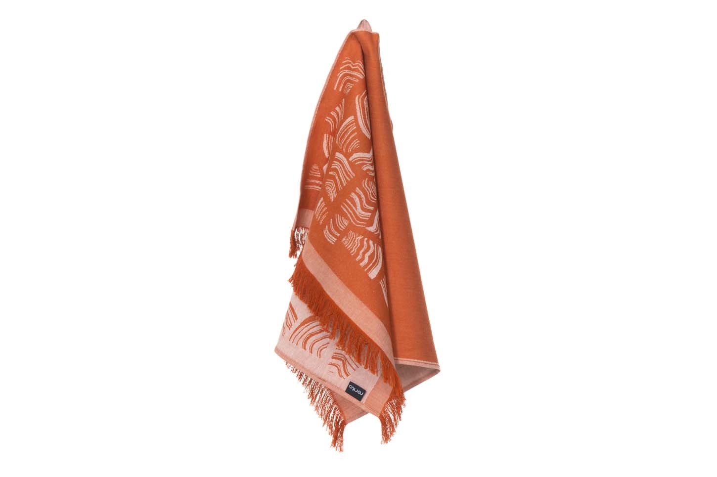 Rento Pino Sauna Badhanddoek oranje/bruin - 78x150 cm