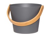 Rento Sauna Emmer Aluminium met Bamboe Handvat Grijs