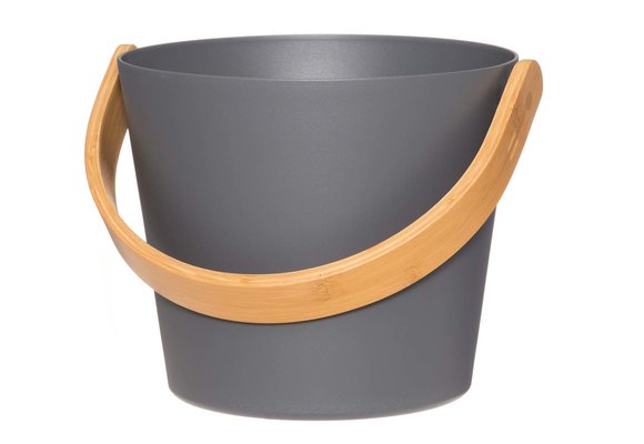 Rento Sauna Emmer Aluminium met Bamboe Handvat Grijs
