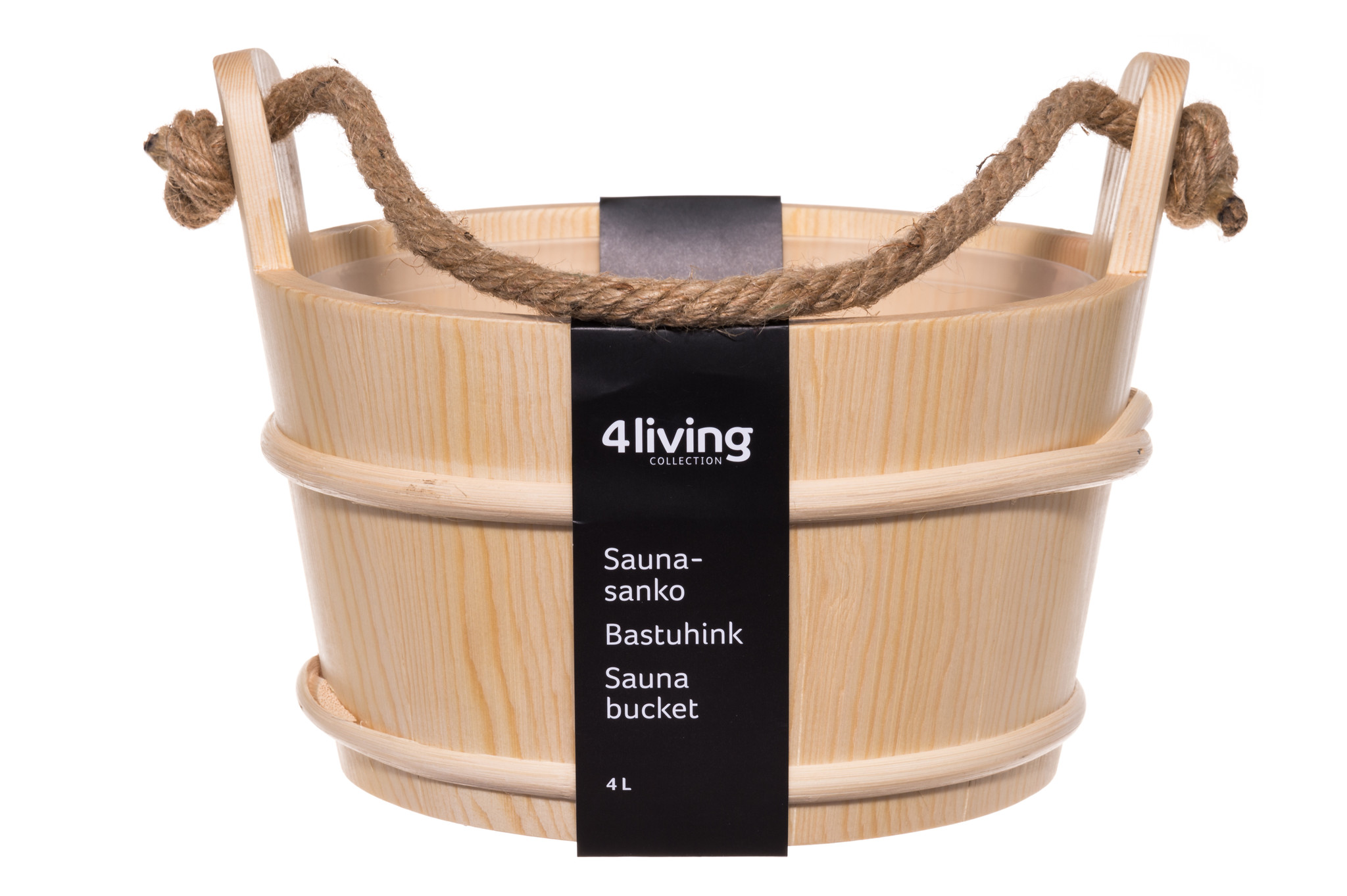 Sauna emmer basic 4 liter  met handvat touw