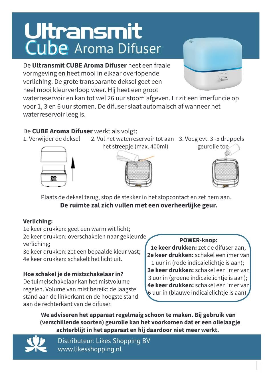 Ultransmit Aroma Diffuser Cube