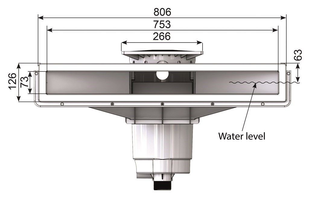 Weltico Skimmer A800 Hoogwaterlijn Grijs Foliebaden
