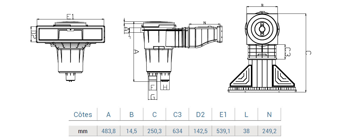 Hayward skimmer hoogwaterlijn (spiegel) wit of grijs