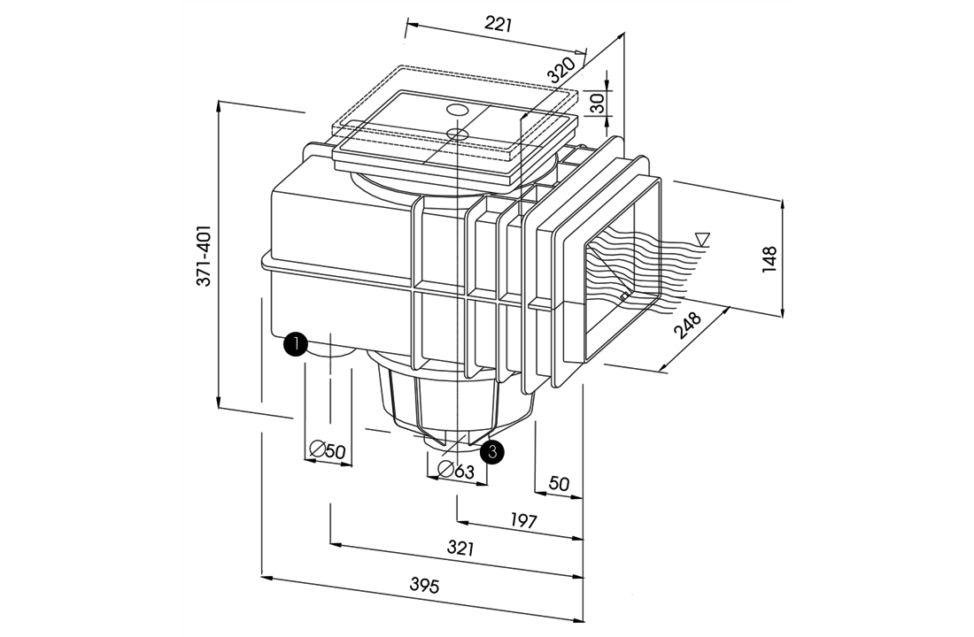 MTS V20 V10 Skimmerklep exclusief bevestigingsset