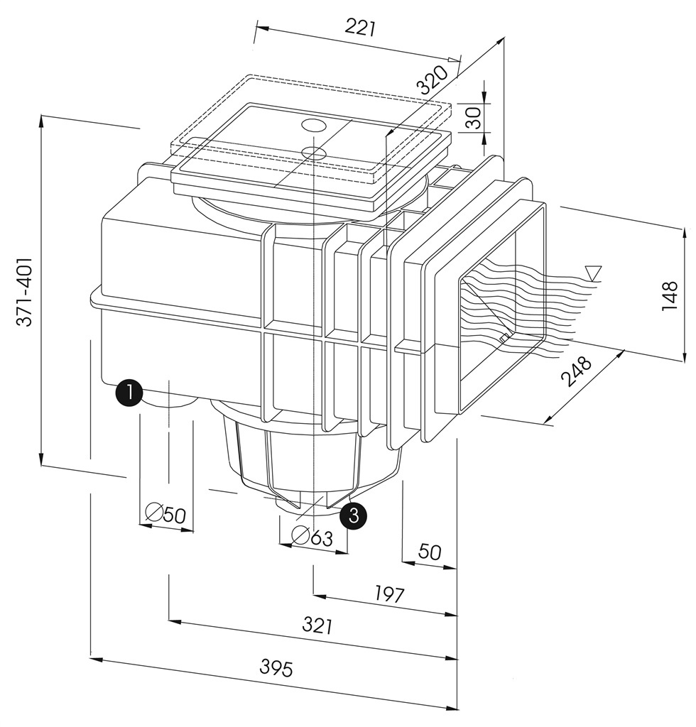 MTS V20 V10 Skimmerdeksel in RVS