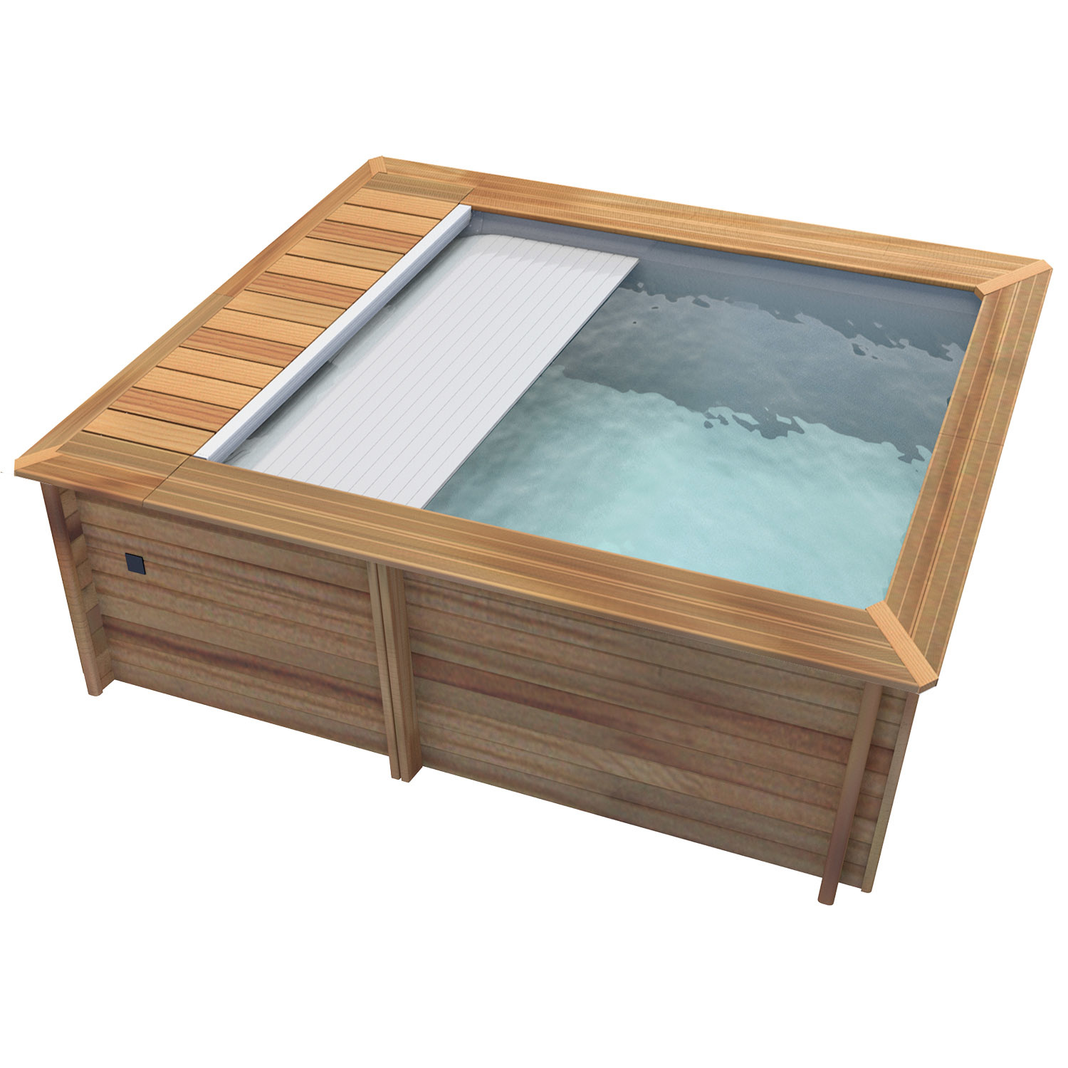 Houten Urban Stadszwembad 4.20 x 3.50 x 1.33 met automatisch rolluik