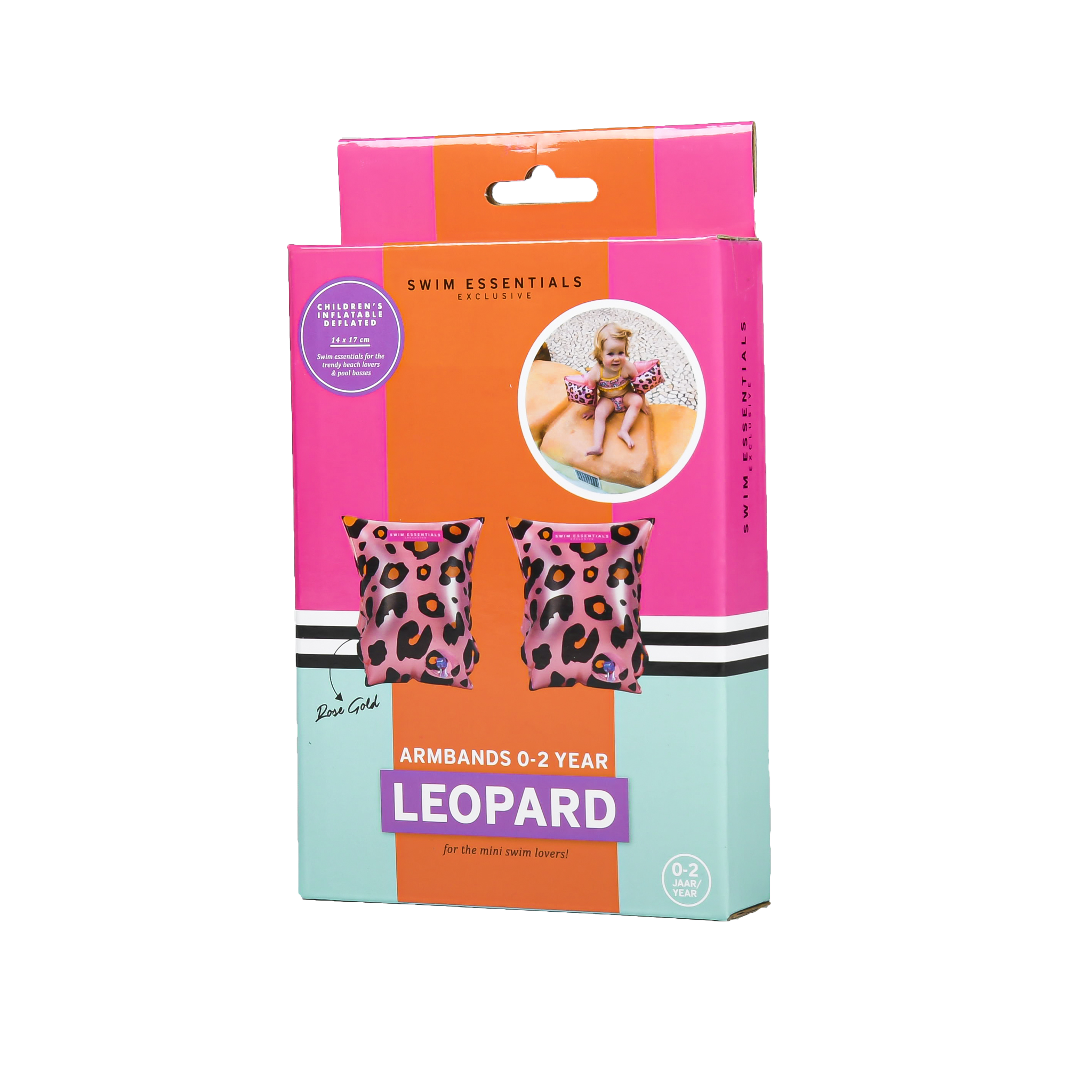Zwembandjes Panter Rose Goud 0-2 jaar