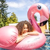 Opblaas Flamingo Rosé Goud XL