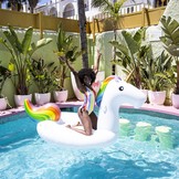 Opblaas Eenhoorn Wit XL