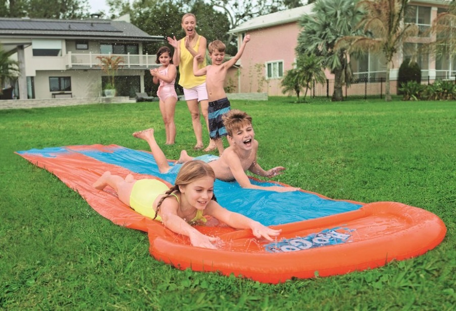 Bestway Dubbele Waterglijbaan + Stop