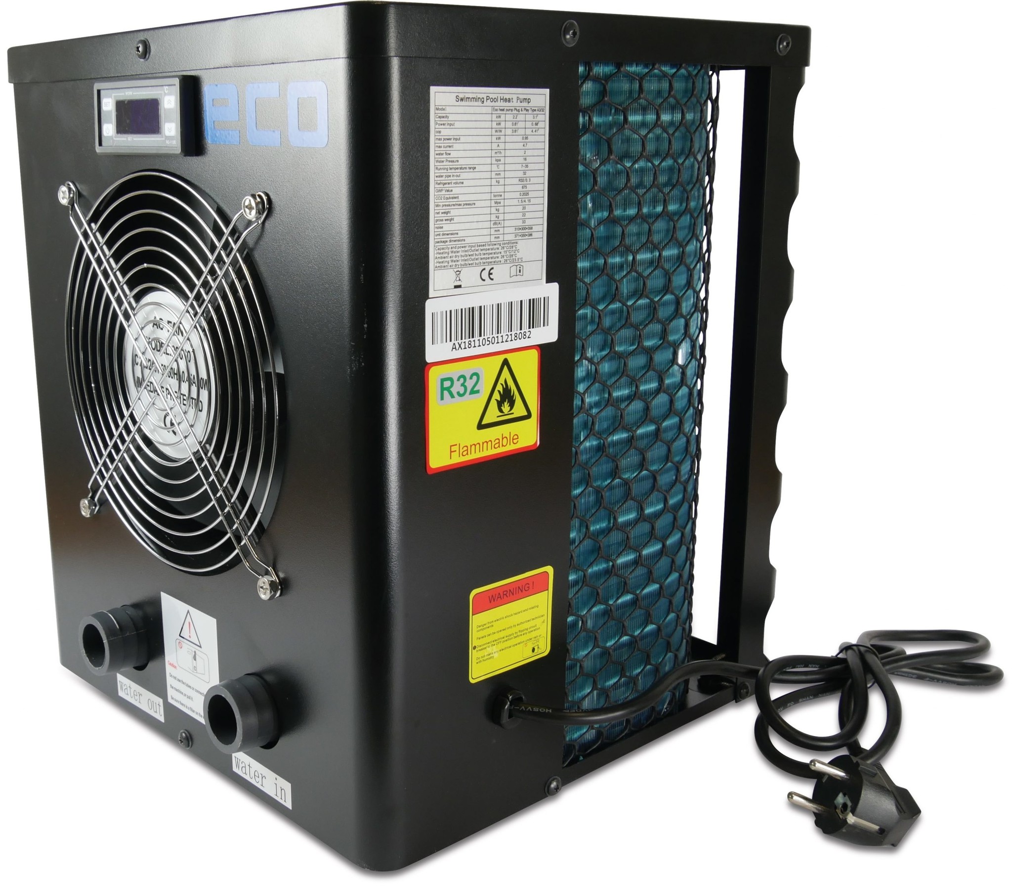 ECO Warmtepomp 25-35 m³ 3.4 kW 230v