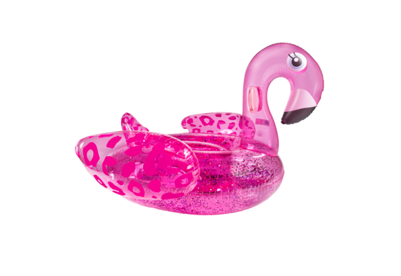 Opblaas Flamingo Neon Panterprint XL