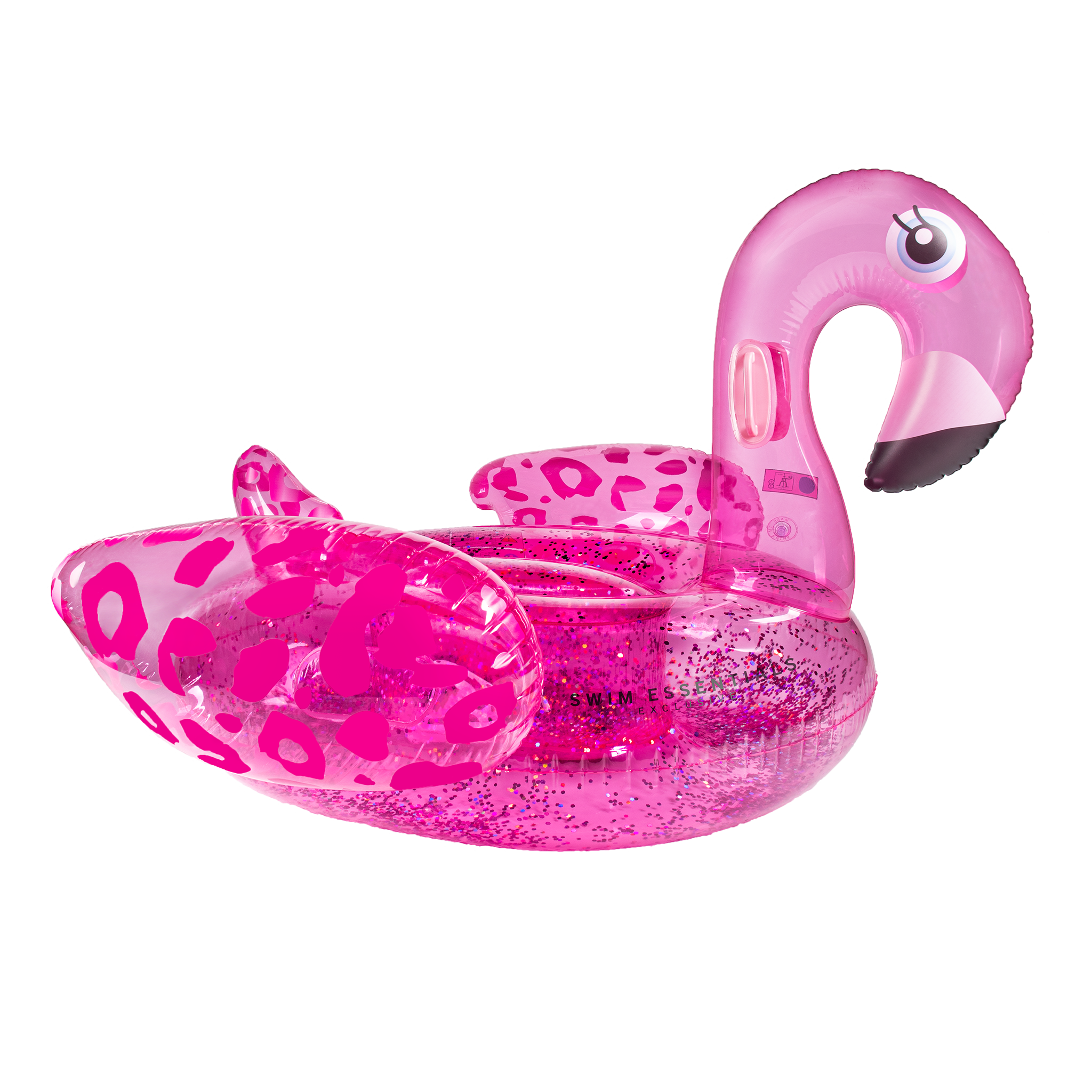 Opblaas Flamingo Neon Panterprint XL