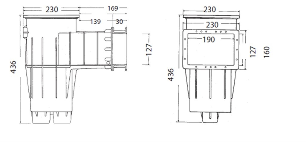 Hayward Skimmer Premium / Cofies licht grijs voor liner zwembaden kleine opening