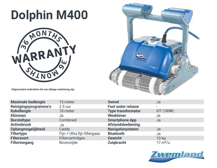 Dolphin M400 Pro Zwembadrobot