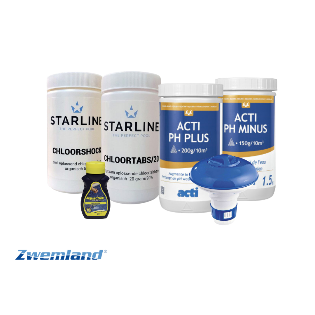 Wateronderhoud set voor kleine zwembaden en spa's