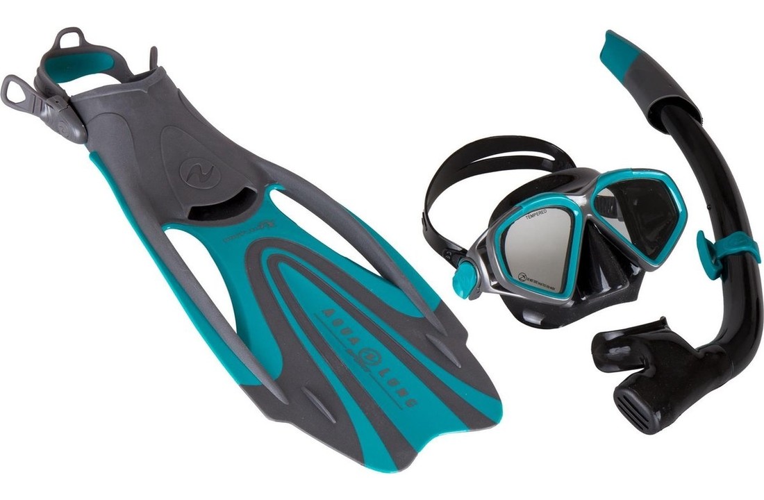 Aqua Lung Sports Hawkeye Travel Set zwart / turkoise